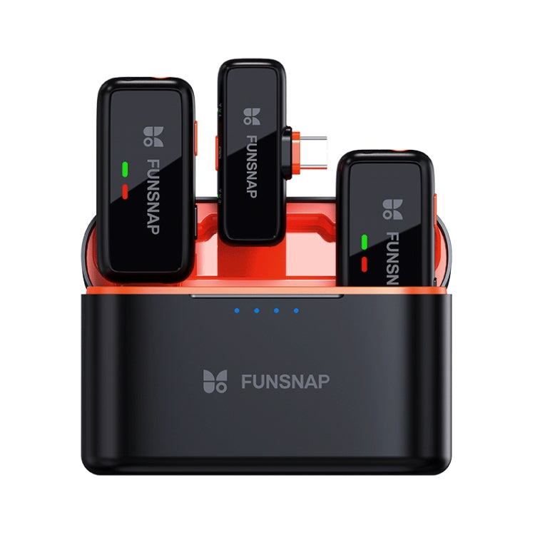 FUNSNAP S6 Lavalier Wireless Microphone, Type-C RX + 2 TX with Charging Case - Microphone by FUNSNAP | Online Shopping South Africa | PMC TechLife | Buy Now Pay Later Mobicred