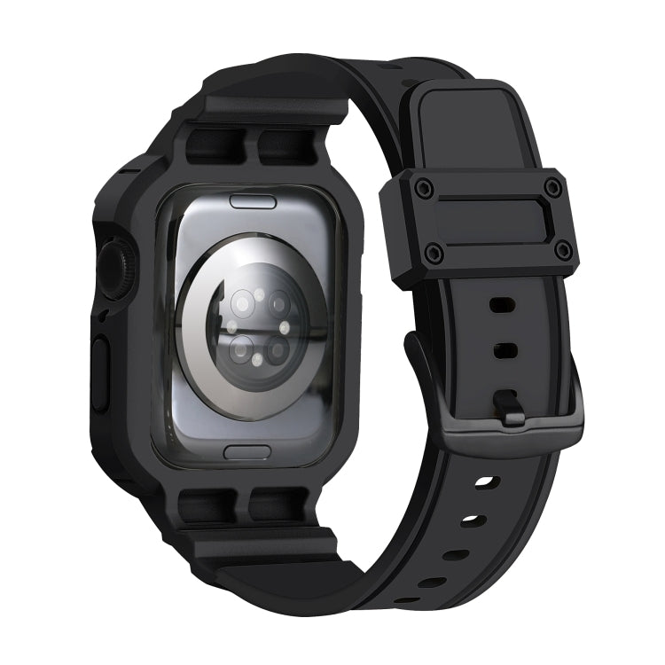 For Apple Watch Series 10 46mm Armor TPU Case Integrated Watch Band(Black) - Watch Cases by PMC Jewellery | Online Shopping South Africa | PMC Jewellery | Buy Now Pay Later Mobicred