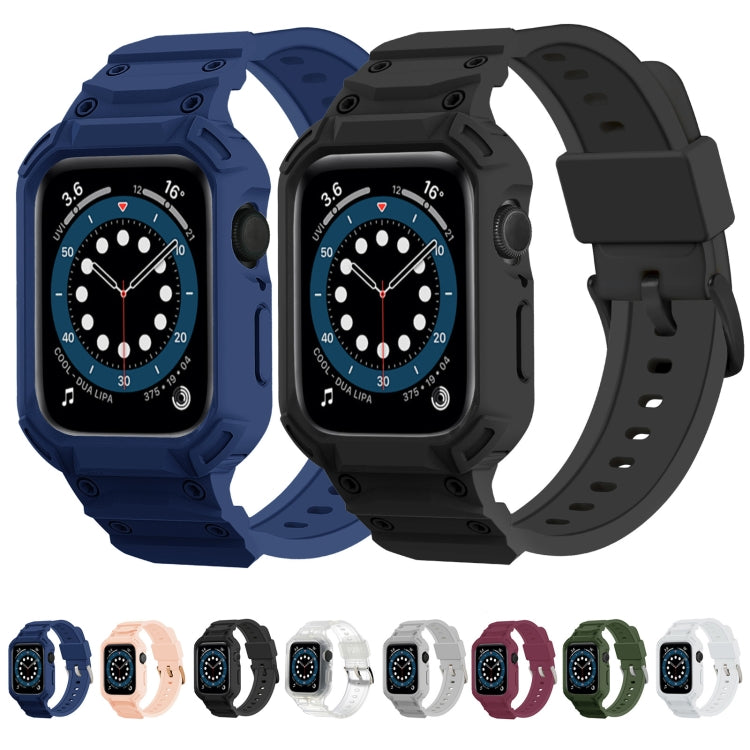 For Apple Watch Series 10 42mm Armor TPU Case Integrated Watch Band(White) - Watch Cases by PMC Jewellery | Online Shopping South Africa | PMC Jewellery | Buy Now Pay Later Mobicred