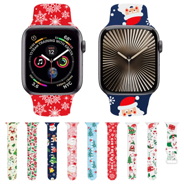For Apple Watch 42mm / 41mm / 40mm / 38mm Christmas Pattern Silicone Watch Band(Snowflake Red) - free shipping - PMc TechLife - Order now!