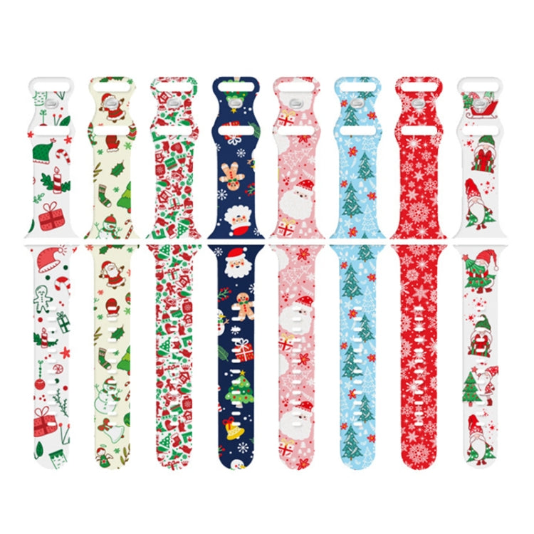 For Apple Watch 46mm / 49mm / 45mm / 44mm Christmas Pattern Silicone Watch Band(Snowflake Red) - free shipping - PMc TechLife - Order now!