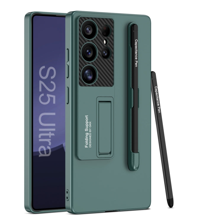 For Samsung Galaxy S25 Ultra 5G GKK Ultra-thin Holder Phone Case with Pen Slots & Stylus Pen(Green) - Galaxy S25 Ultra 5G Cases by GKK | Online Shopping South Africa | PMC Jewellery | Buy Now Pay Later Mobicred