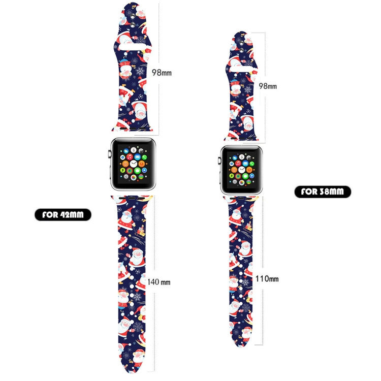 For Apple Watch 42mm / 41mm / 40mm / 38mm Christmas Pattern Silicone Watch Band(Black Deer) - free shipping - PMc TechLife - Order now!