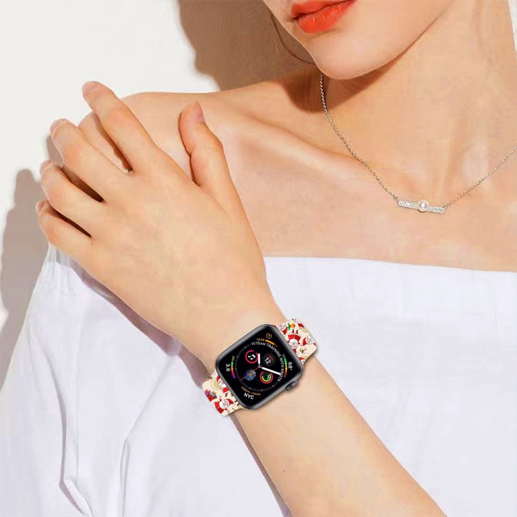 For Apple Watch 46mm / 49mm / 45mm / 44mm Christmas Pattern Silicone Watch Band(Black Deer) - free shipping - PMc TechLife - Order now!