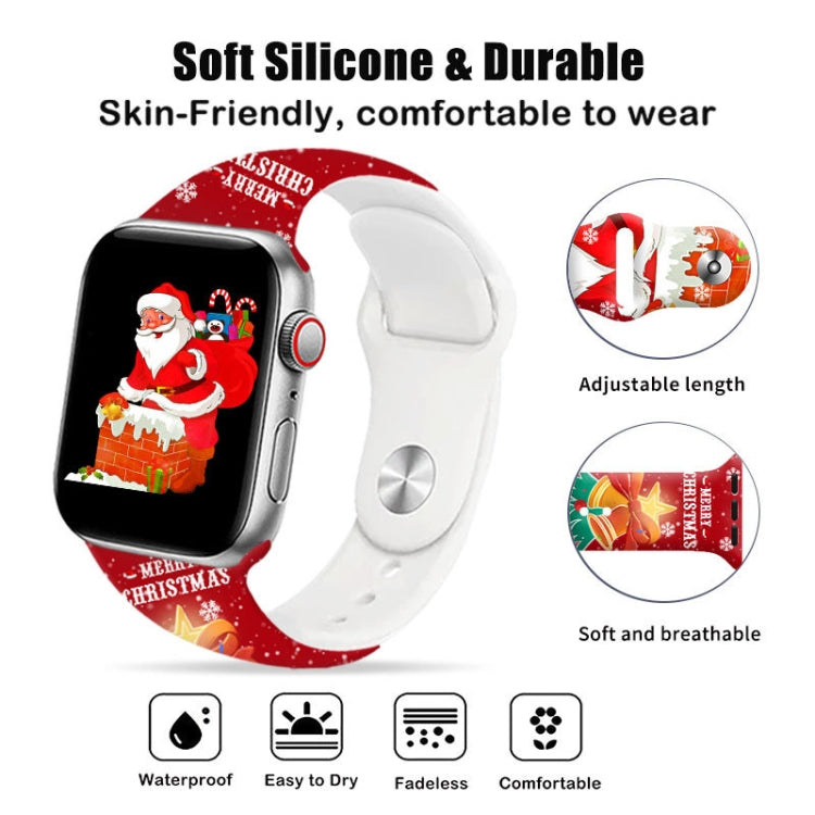 For Apple Watch 42mm / 41mm / 40mm / 38mm Christmas Pattern Reverse Buckle Silicone Watch Band(Fox) - free shipping - PMc TechLife - Order now!