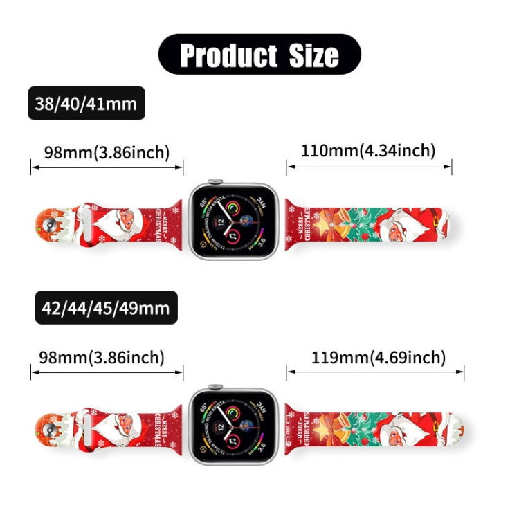For Apple Watch 46mm / 49mm / 45mm / 44mm Christmas Pattern Reverse Buckle Silicone Watch Band(Fox) - free shipping - PMc TechLife - Order now!