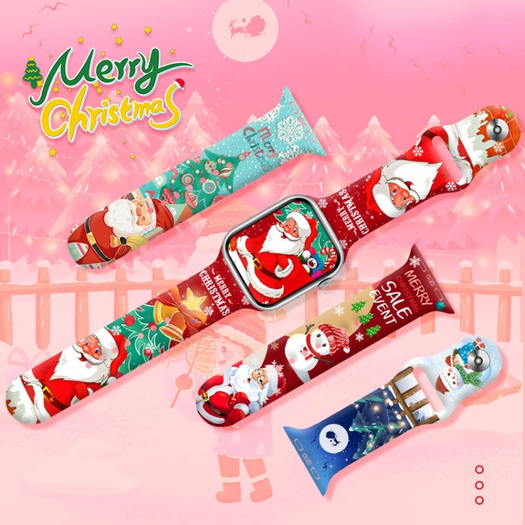For Apple Watch 46mm / 49mm / 45mm / 44mm Christmas Pattern Reverse Buckle Silicone Watch Band(Squirrel) - free shipping - PMc TechLife - Order now!
