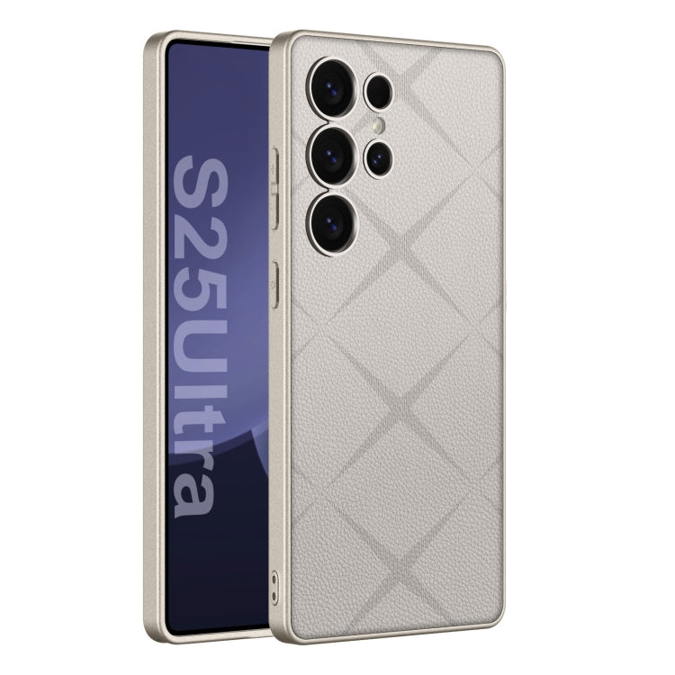 For Samsung Galaxy S25 Ultra 5G GKK Asterism Metal Paint Skin Feel Leather Full Coverage Phone Case(Grey) - Galaxy S25 Ultra 5G Cases by GKK | Online Shopping South Africa | PMC Jewellery | Buy Now Pay Later Mobicred