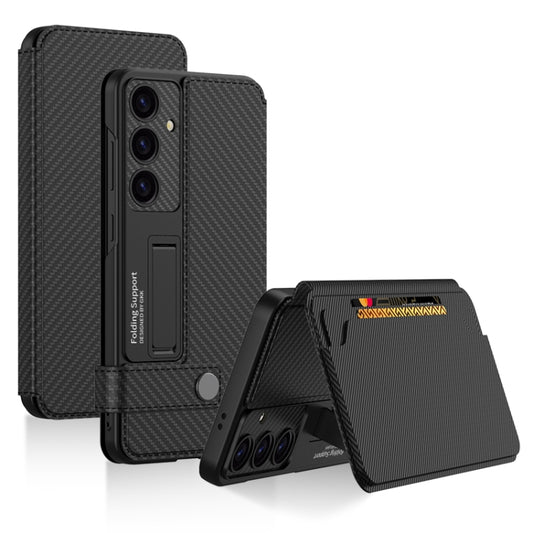 For Samsung Galaxy S25 5G GKK Flip Wallet Leather Phone Case(Carbon Fiber Texture) - Galaxy S25 5G Cases by GKK | Online Shopping South Africa | PMC Jewellery | Buy Now Pay Later Mobicred