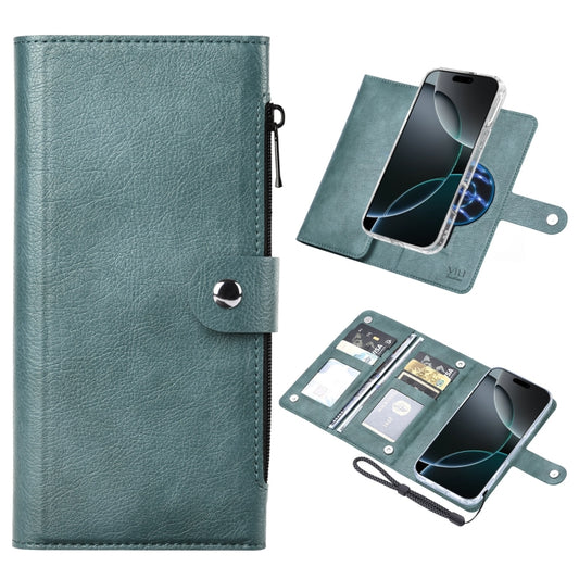 For iPhone 16 Pro Max ViLi GVS-C Series MagSafe Magnetic RFID Leather Flip Phone Case(Green) - iPhone 16 Pro Max Cases by ViLi | Online Shopping South Africa | PMC Jewellery | Buy Now Pay Later Mobicred