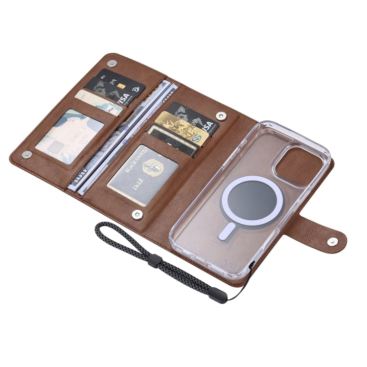 For iPhone 16 Pro ViLi GVS-C Series MagSafe Magnetic RFID Leather Flip Phone Case(Brown) - free shipping - PMC Jewellery - Order now!