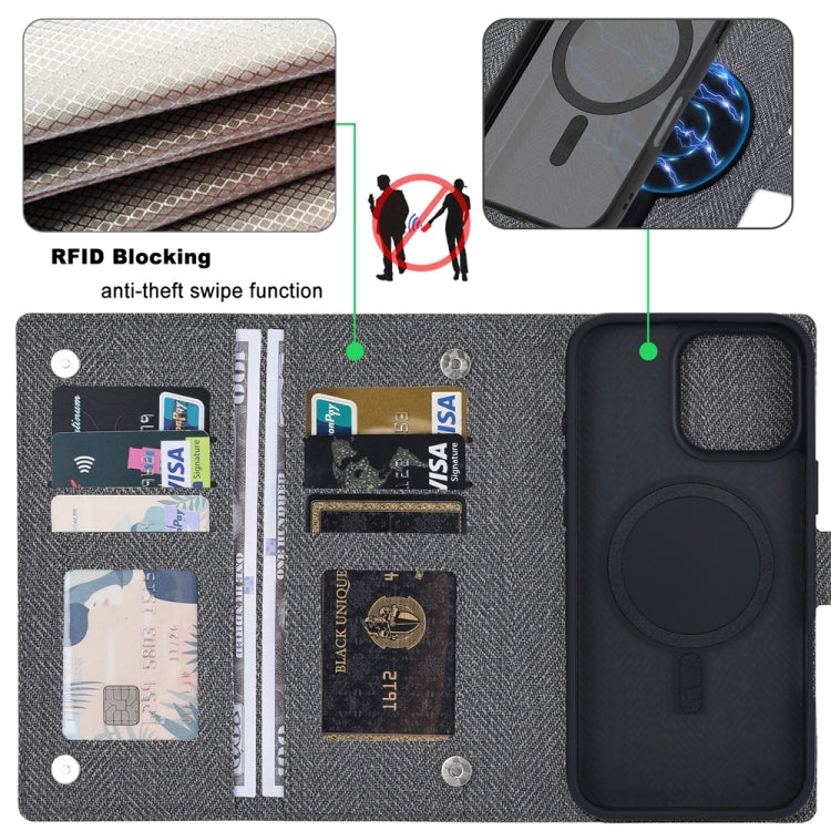 For iPhone 16 Plus ViLi GBS Series MagSafe Magnetic RFID Leather Flip Phone Case(Black) - iPhone 16 Plus Cases by ViLi | Online Shopping South Africa | PMC Jewellery | Buy Now Pay Later Mobicred