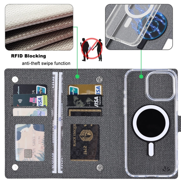 For iPhone 16 Pro Max ViLi GBS-C Series MagSafe Magnetic RFID Leather Flip Phone Case(Black) - iPhone 16 Pro Max Cases by ViLi | Online Shopping South Africa | PMC Jewellery | Buy Now Pay Later Mobicred