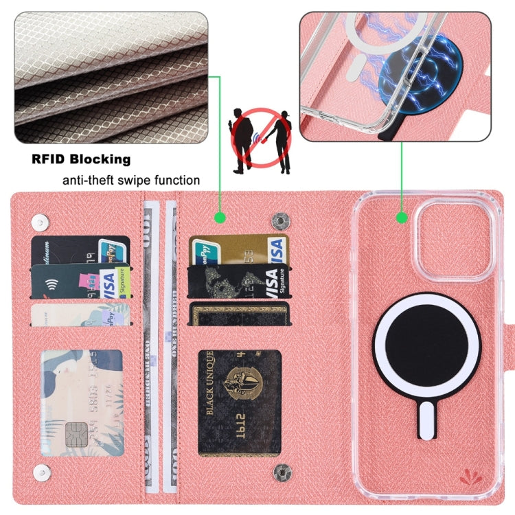 For iPhone 16 Pro ViLi GBS-C Series MagSafe Magnetic RFID Leather Flip Phone Case(Pink) - iPhone 16 Pro Cases by ViLi | Online Shopping South Africa | PMC Jewellery | Buy Now Pay Later Mobicred