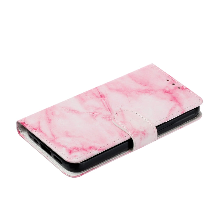 For Samsung Galaxy S25 5G Colored Drawing Marble Pattern Leather Phone Case(Pink Marble) - Galaxy S25 5G Cases by PMC Jewellery | Online Shopping South Africa | PMC Jewellery | Buy Now Pay Later Mobicred