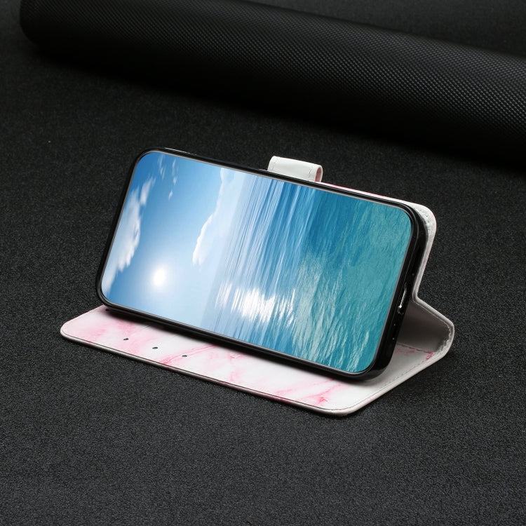 For Samsung Galaxy S25 5G Colored Drawing Marble Pattern Leather Phone Case(Pink Marble) - Galaxy S25 5G Cases by PMC Jewellery | Online Shopping South Africa | PMC Jewellery | Buy Now Pay Later Mobicred