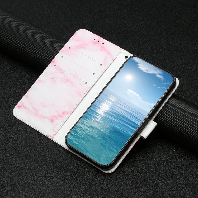 For Samsung Galaxy S25 5G Colored Drawing Marble Pattern Leather Phone Case(Pink Marble) - Galaxy S25 5G Cases by PMC Jewellery | Online Shopping South Africa | PMC Jewellery | Buy Now Pay Later Mobicred