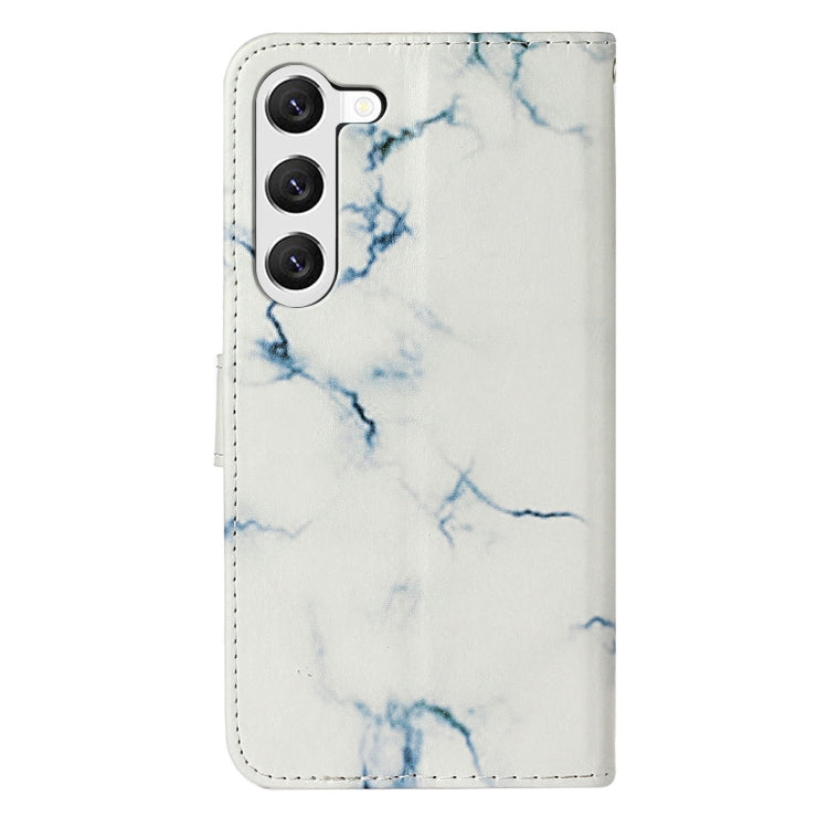 For Samsung Galaxy S25+ 5G Colored Drawing Marble Pattern Leather Phone Case(White Marble) - Galaxy S25+ 5G Cases by PMC Jewellery | Online Shopping South Africa | PMC Jewellery | Buy Now Pay Later Mobicred