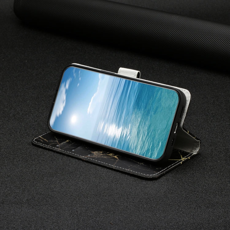 For Samsung Galaxy S25 Ultra 5G Colored Drawing Marble Pattern Leather Phone Case(Black Gold Marble) - Galaxy S25 Ultra 5G Cases by PMC Jewellery | Online Shopping South Africa | PMC Jewellery | Buy Now Pay Later Mobicred