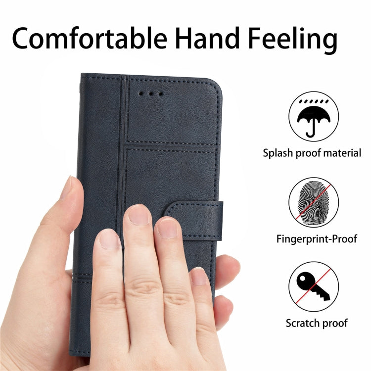 For Samsung Galaxy S25 5G Cowhide Texture Stitching Leather Phone Case(Dark Blue) - free shipping - PMC Jewellery - Order now!