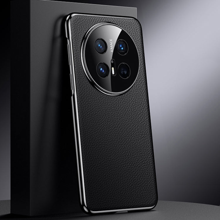 For Huawei Mate 70 Pro / 70 Pro+ Genuine Leather PC Phone Case(Black) - Huawei Cases by PMC TechLife | Online Shopping South Africa | PMC TechLife | Buy Now Pay Later Mobicred