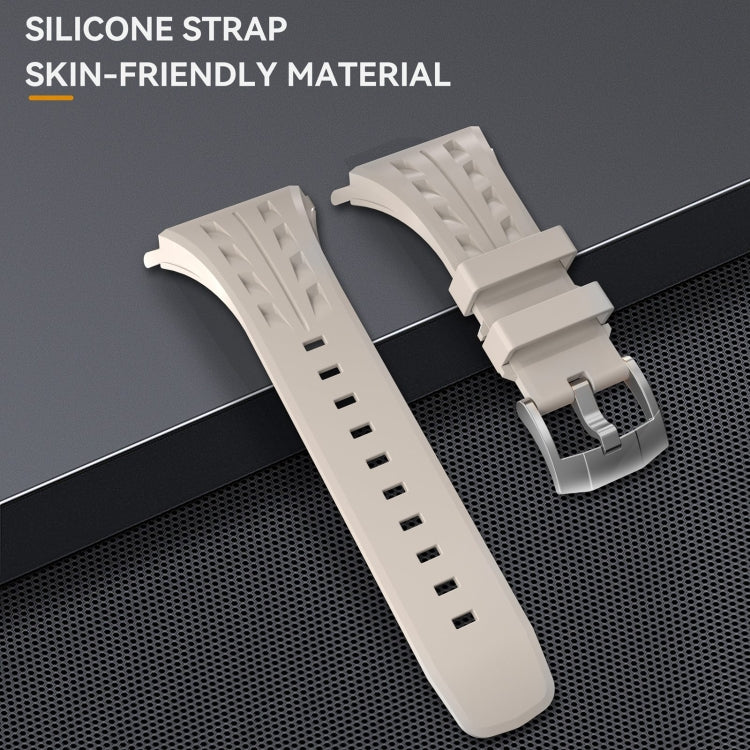 For Apple Watch Series 10 46mm RedPepper Armor Metal Case Integrated Silicone Watch Band(Steel White) - Watch Cases by RedPepper | Online Shopping South Africa | PMC Jewellery | Buy Now Pay Later Mobicred