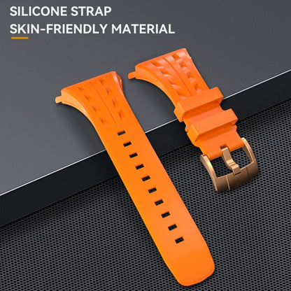 For Apple Watch Series 10 46mm RedPepper Armor Metal Case Integrated Silicone Watch Band(Rose Gold Orange) - Watch Cases by RedPepper | Online Shopping South Africa | PMC Jewellery | Buy Now Pay Later Mobicred