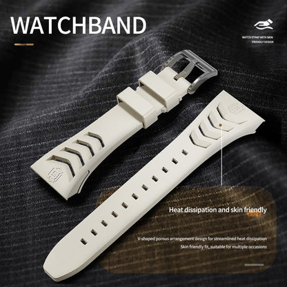 For Apple Watch 44mm / 45mm RedPepper Armor Metal Case Integrated Silicone Watch Band(Sliver White) - Watch Cases by RedPepper | Online Shopping South Africa | PMC Jewellery | Buy Now Pay Later Mobicred