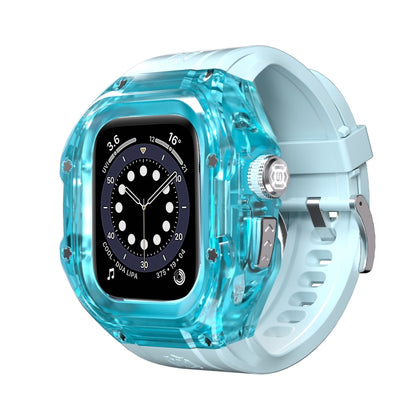 For Apple Watch Ultra 1 / 2 49mm RedPepper Armor Metal Case Integrated Silicone Watch Band(Clear Blue) - Watch Cases by RedPepper | Online Shopping South Africa | PMC Jewellery | Buy Now Pay Later Mobicred