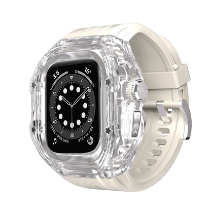 For Apple Watch Ultra 1 / 2 49mm RedPepper Armor Metal Case Integrated Silicone Watch Band(Clear Beige) - Watch Cases by RedPepper | Online Shopping South Africa | PMC Jewellery | Buy Now Pay Later Mobicred