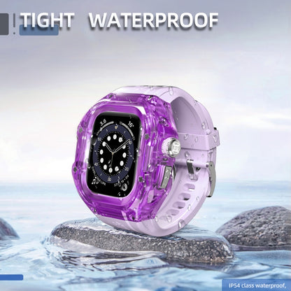 For Apple Watch Ultra 1 / 2 49mm RedPepper Armor Metal Case Integrated Silicone Watch Band(Clear Purple) - Watch Cases by RedPepper | Online Shopping South Africa | PMC Jewellery | Buy Now Pay Later Mobicred