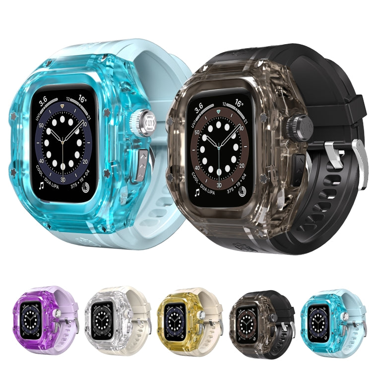 For Apple Watch Ultra 1 / 2 49mm RedPepper Armor Metal Case Integrated Silicone Watch Band(Clear Black Black) - Watch Cases by RedPepper | Online Shopping South Africa | PMC Jewellery | Buy Now Pay Later Mobicred