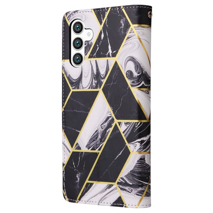 For Samsung Galaxy S25+ 5G Marble Bronzing Stitching Leather Phone Case(Black) - Galaxy S25+ 5G Cases by PMC Jewellery | Online Shopping South Africa | PMC Jewellery | Buy Now Pay Later Mobicred