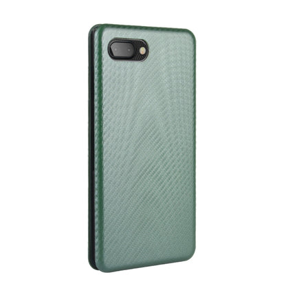 For BlackBerry KEY2 Carbon Fiber Texture Horizontal Flip TPU + PC + PU Leather Case with Card Slot(Green) - BlackBerry by PMC Jewellery | Online Shopping South Africa | PMC Jewellery