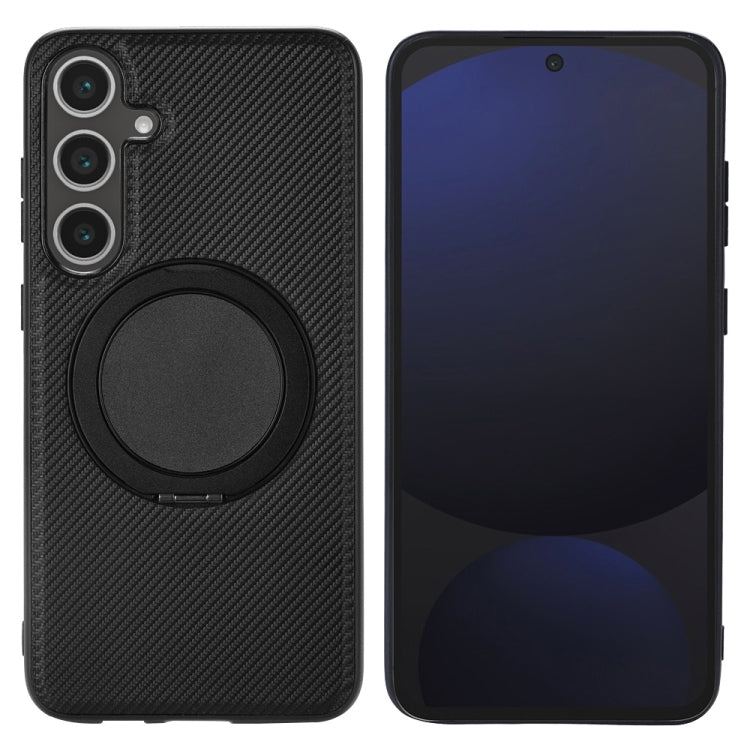 For Samsung Galaxy S25 5G ViLi TCY Series Kevlar Leather Texture Rotating Holder Phone Case(Black) - Galaxy S25 5G Cases by ViLi | Online Shopping South Africa | PMC Jewellery | Buy Now Pay Later Mobicred