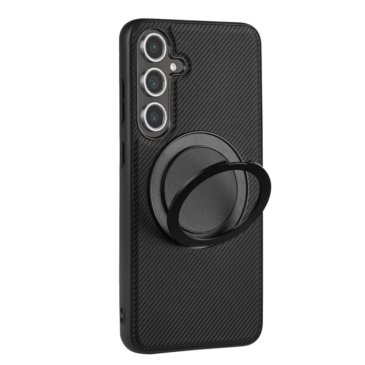 For Samsung Galaxy S25 5G ViLi TCY Series Kevlar Leather Texture Rotating Holder Phone Case(Black) - Galaxy S25 5G Cases by ViLi | Online Shopping South Africa | PMC Jewellery | Buy Now Pay Later Mobicred