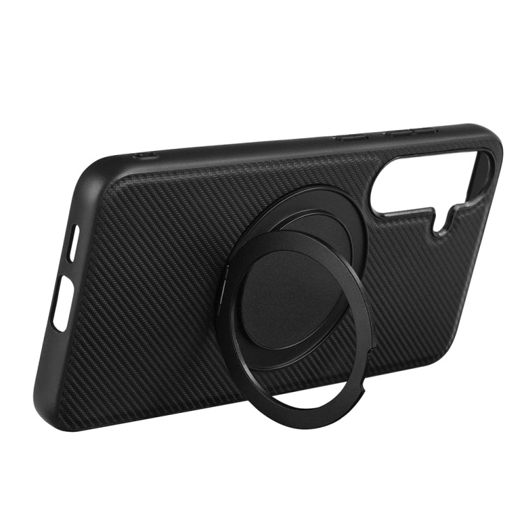 For Samsung Galaxy S25 5G ViLi TCY Series Kevlar Leather Texture Rotating Holder Phone Case(Black) - Galaxy S25 5G Cases by ViLi | Online Shopping South Africa | PMC Jewellery | Buy Now Pay Later Mobicred