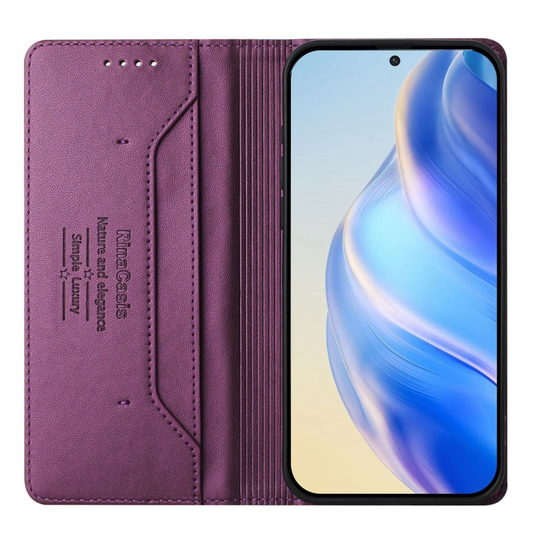 For Samsung Galaxy S24 / S25 5G RC01 Dual-Folded Magnetic Suction RFID Leather Phone Case(Violet) - Galaxy S25 5G Cases by PMC Jewellery | Online Shopping South Africa | PMC Jewellery | Buy Now Pay Later Mobicred