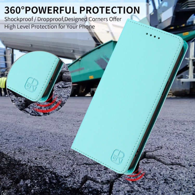 For Samsung Galaxy S24+ / S25+ 5G RC01 Dual-Folded Magnetic Suction RFID Leather Phone Case(Mint Green) - Galaxy S25+ 5G Cases by PMC Jewellery | Online Shopping South Africa | PMC Jewellery | Buy Now Pay Later Mobicred