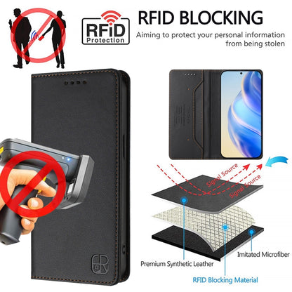 For Samsung Galaxy S24+ / S25+ 5G RC01 Dual-Folded Magnetic Suction RFID Leather Phone Case(Black) - Galaxy S25+ 5G Cases by PMC Jewellery | Online Shopping South Africa | PMC Jewellery | Buy Now Pay Later Mobicred