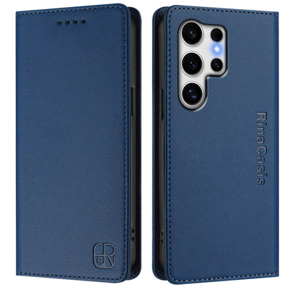 For Samsung Galaxy S25 Ultra 5G RC01 Dual-Folded Magnetic Suction RFID Leather Phone Case(Dark Blue) - Galaxy S25 Ultra 5G Cases by PMC Jewellery | Online Shopping South Africa | PMC Jewellery | Buy Now Pay Later Mobicred