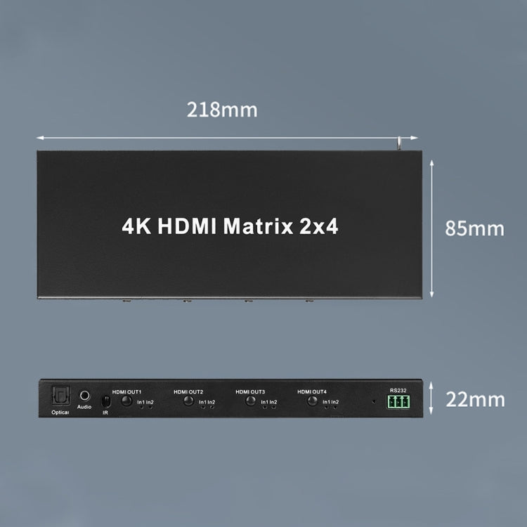 Measy MT4324 4K 30Hz 2 In 4 Out HDMI Matrix Switch Support Seamless Switching, AU Plug(Black) - free shipping - PMC TechLife - Order now!