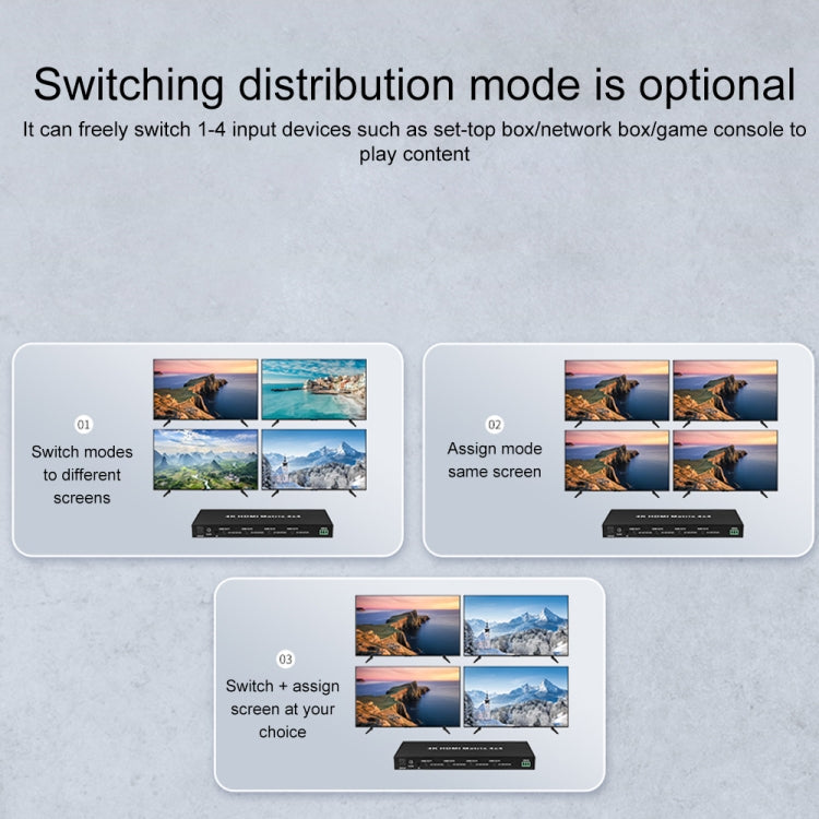 Measy MT4342 4K 30Hz 4 In 2 Out HDMI Matrix Switch Support Seamless Switching, UK Plug(Black) - free shipping - PMC TechLife - Order now!