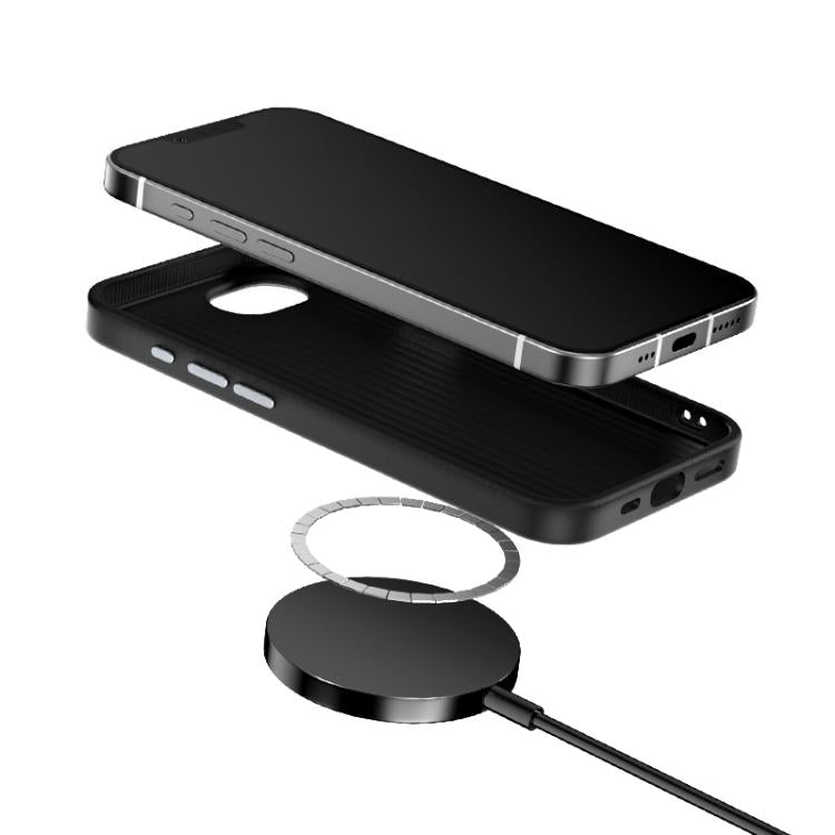 For iPhone 16e ABEEL C Carbon Fiber Series 6D Micro Relief MagSafe Phone Case(Black Red) - iPhone 16e Cases by PMC TechLife | Online Shopping South Africa | PMC TechLife | Buy Now Pay Later Mobicred