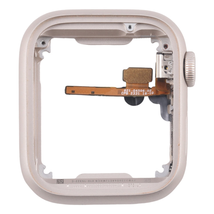For Apple Watch Series 7 / 8 / 9 41MM GPS Aluminium Alloy Middle Frame Bezel Plate with Crown Spin Axis Flex Cable(Starlight) - Middle Frame by PMC TechLife | Online Shopping South Africa | PMC TechLife | Buy Now Pay Later Mobicred