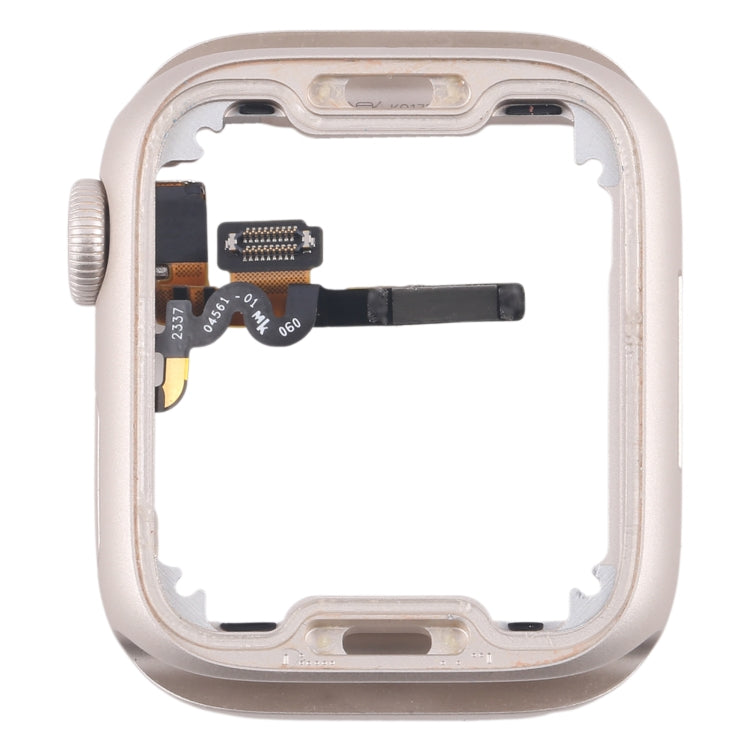 For Apple Watch Series 7 / 8 / 9 45MM GPS Aluminium Alloy Middle Frame Bezel Plate with Crown Spin Axis Flex Cable(Starlight) - Middle Frame by PMC TechLife | Online Shopping South Africa | PMC TechLife | Buy Now Pay Later Mobicred