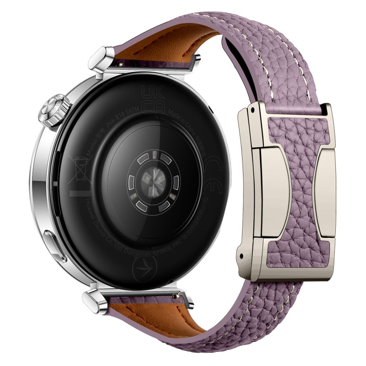 20mm Universal Slim Magnetic Buckle Genuine Leather Watch Band(Purple) - free shipping - PMc TechLife - Order now!