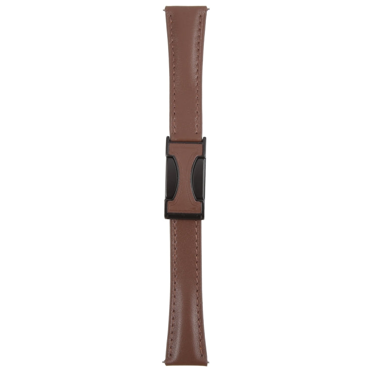 20mm Universal Slim Magnetic Buckle Genuine Leather Watch Band(Plain Weave Dark Coffee) - free shipping - PMc TechLife - Order now!