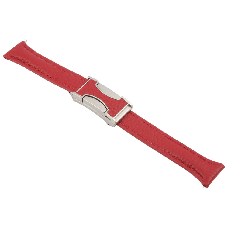 22mm Universal Slim Magnetic Buckle Genuine Leather Watch Band(Red) - free shipping - PMc TechLife - Order now!