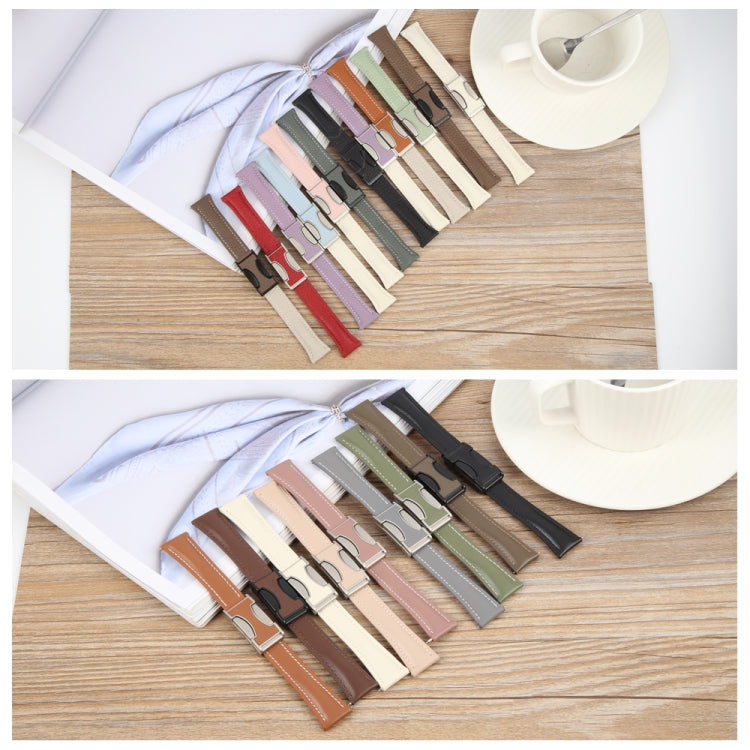 20mm Universal Slim Magnetic Buckle Genuine Leather Watch Band(Dark Brown) - free shipping - PMc TechLife - Order now!